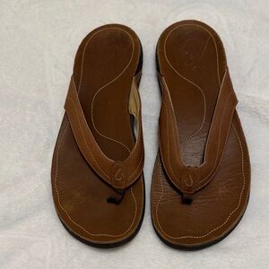 Women’s  Olukaiu Brown Leather Sandals Size 11
